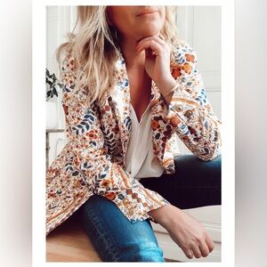 Sezane Floral Print Women's Blazer